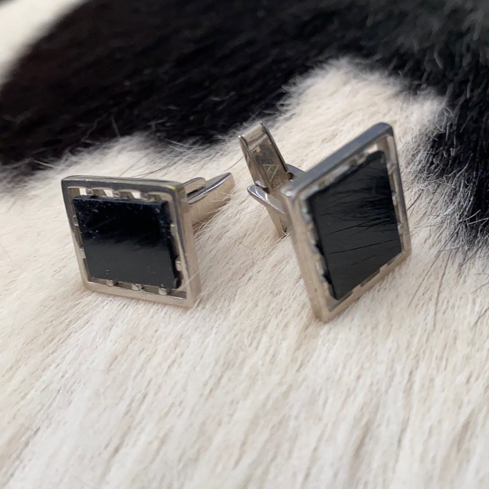 Silver Onyx Cufflinks